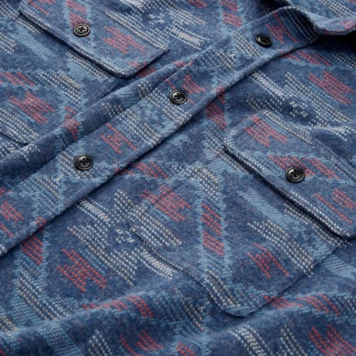 lifestyle image of Doug Good Feather Legend Sweater Flannel Shirt