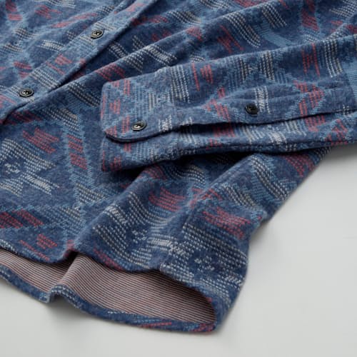 lifestyle image of Doug Good Feather Legend Sweater Flannel Shirt