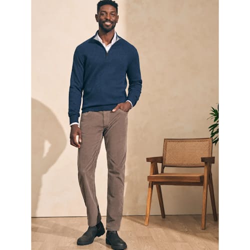 on model image of Jackson Quarter Zip Sweater