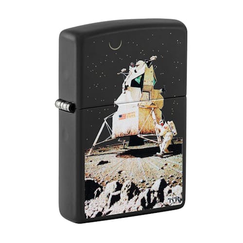 laydown image of Norman Rockwell - Man's First Step on the Moon Windproof Lighter