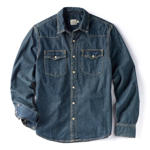 laydown image of Bone Button Western Shirt