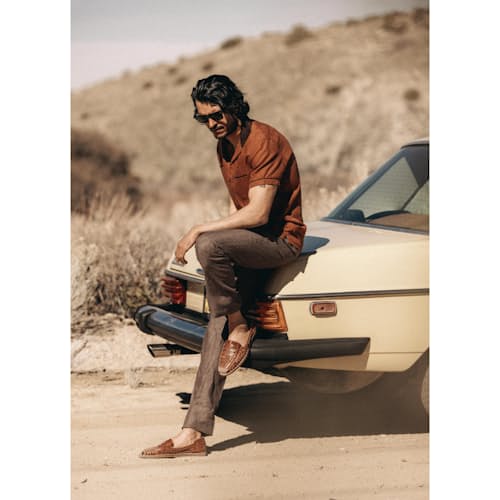 lifestyle image of The Sheffield Linen Trouser
