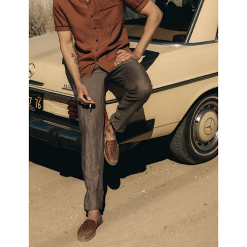laydown image of The Sheffield Linen Trouser