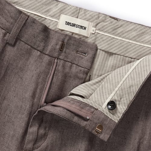 lifestyle image of The Sheffield Linen Trouser