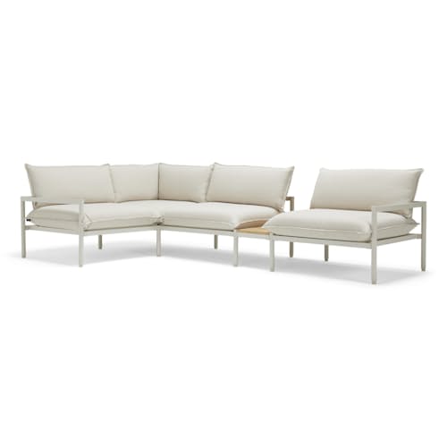 laydown image of The Terra Outdoor Sectional + In-line Table - 4 Piece