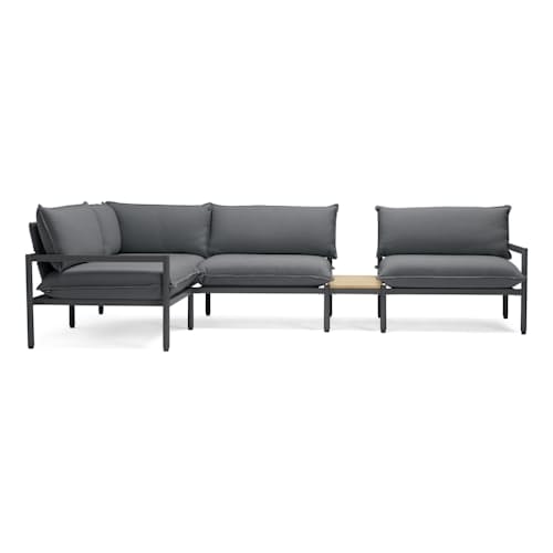 laydown image of The Terra Outdoor Sectional + In-line Table - 4 Piece