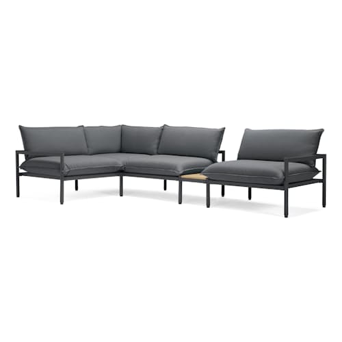 laydown image of The Terra Outdoor Sectional + In-line Table - 4 Piece