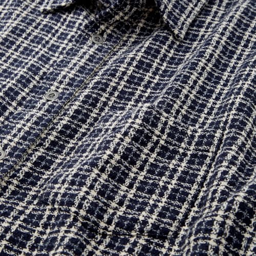 lifestyle image of Reverse Tweed Snow Check Long Sleeve Shirt
