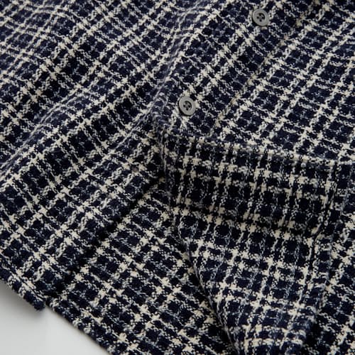 lifestyle image of Reverse Tweed Snow Check Long Sleeve Shirt