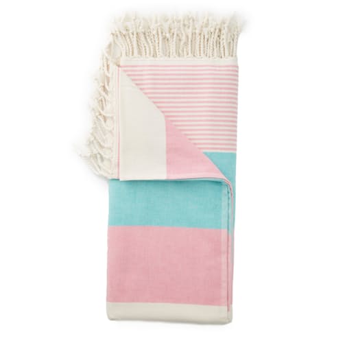 laydown image of Mediterranean Terry Beach Towel