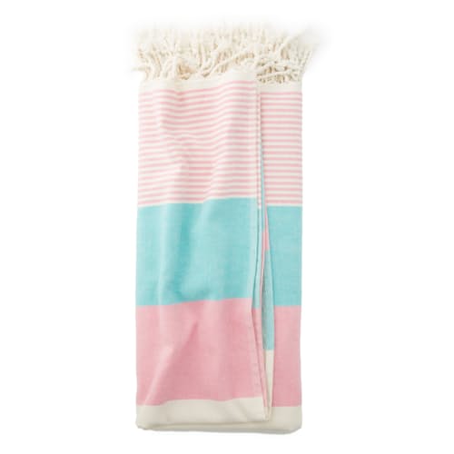 laydown image of Mediterranean Terry Beach Towel