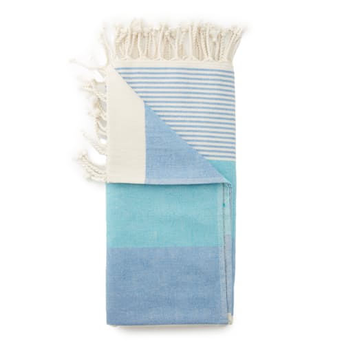 laydown image of Mediterranean Terry Beach Towel