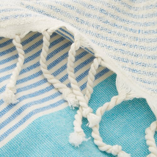 laydown image of Mediterranean Terry Beach Towel