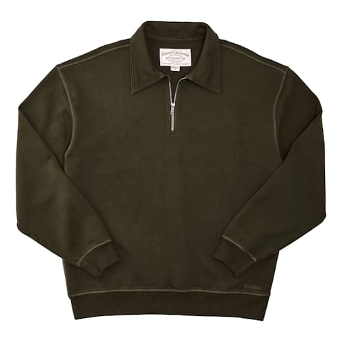 laydown image of Cotton Terry 12. oz Quarter Zip Sweatshirt