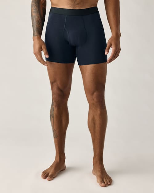 on model image of 72-Hour Merino Boxer Briefs - 5"