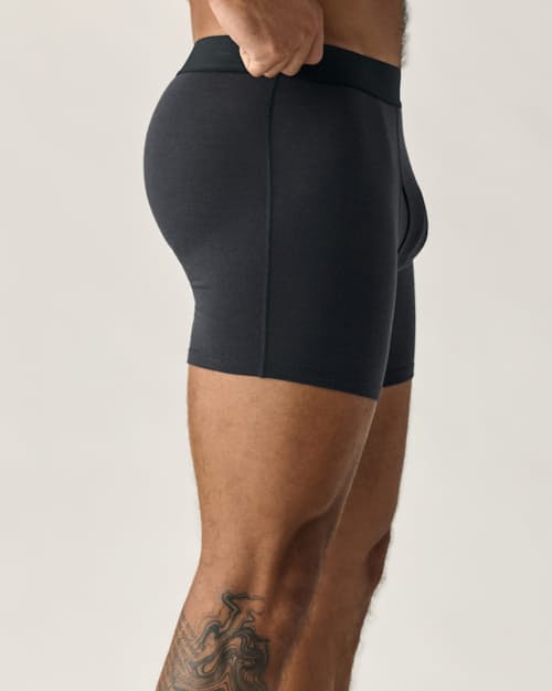 on model image of 72-Hour Merino Boxer Briefs - 5"