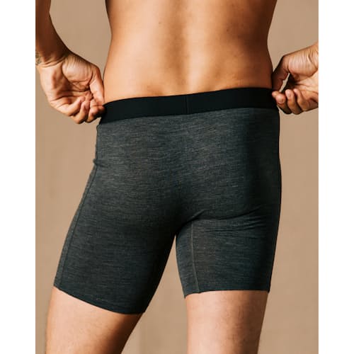 on model image of 72-Hour Merino Boxer Briefs - 7"