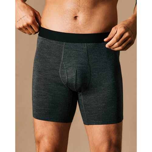 on model image of 72-Hour Merino Boxer Briefs - 7"