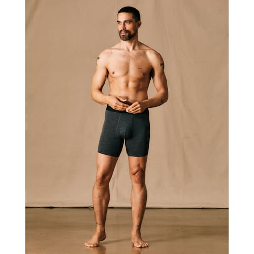 on model image of 72-Hour Merino Boxer Briefs - 7"
