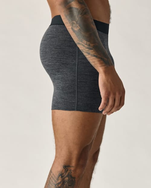 on model image of 72-Hour Merino Boxer Briefs - 5"