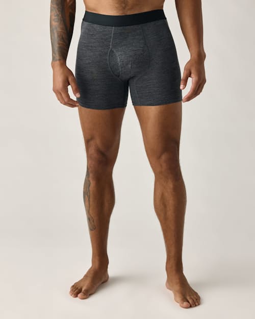 on model image of 72-Hour Merino Boxer Briefs - 5"