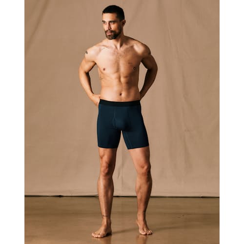 on model image of 72-Hour Merino Boxer Briefs - 7"