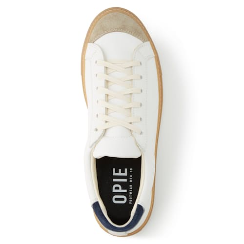 laydown image of Huckberry x Opie Way James Low Court Sneaker