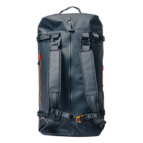 laydown image of The Vault Waterproof Adventure Duffel Bag