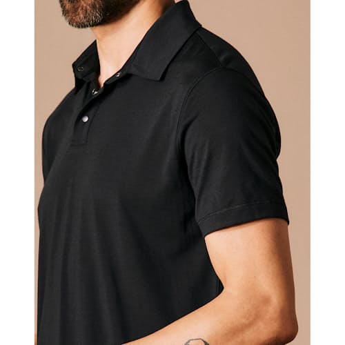 on model image of 72-Hour Merino Polo Shirt