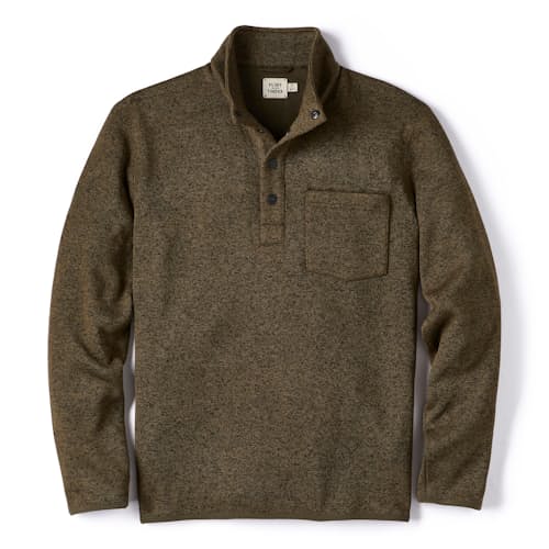 laydown image of Sweater Fleece Quarter Snap Pullover