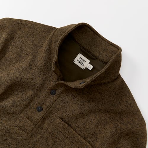 laydown detail image of Sweater Fleece Quarter Snap Pullover