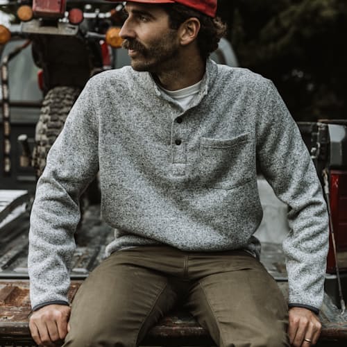 lifestyle image of Sweater Fleece Quarter Snap Pullover