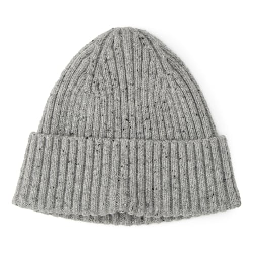 laydown image of Ribbed Donegal Wool Beanie