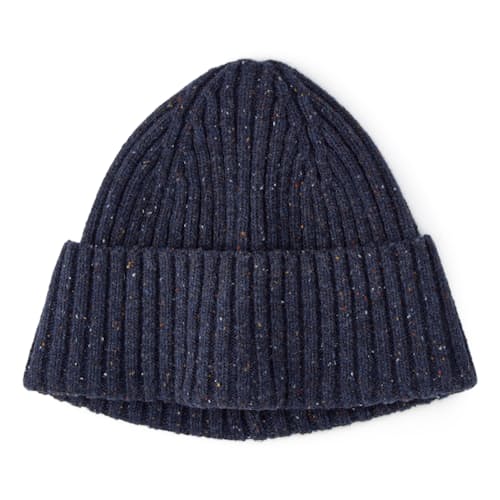 laydown image of Ribbed Donegal Wool Beanie