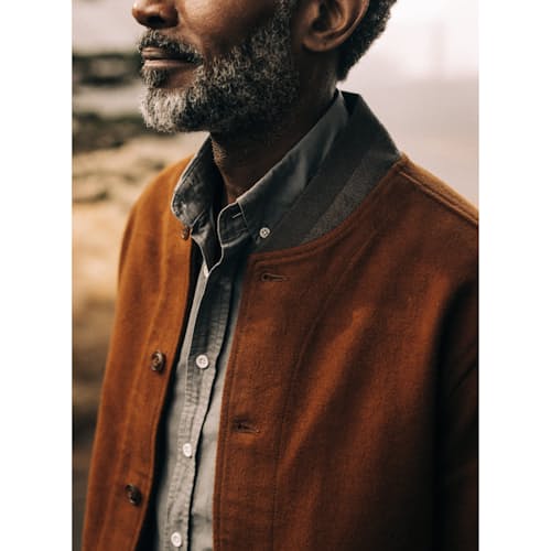 lifestyle image of The Moleskin Bomber Jacket