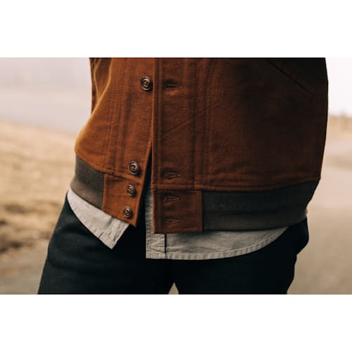 lifestyle image of The Moleskin Bomber Jacket