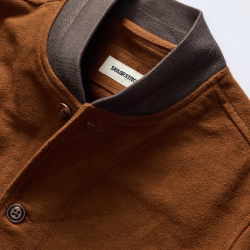 lifestyle image of The Moleskin Bomber Jacket