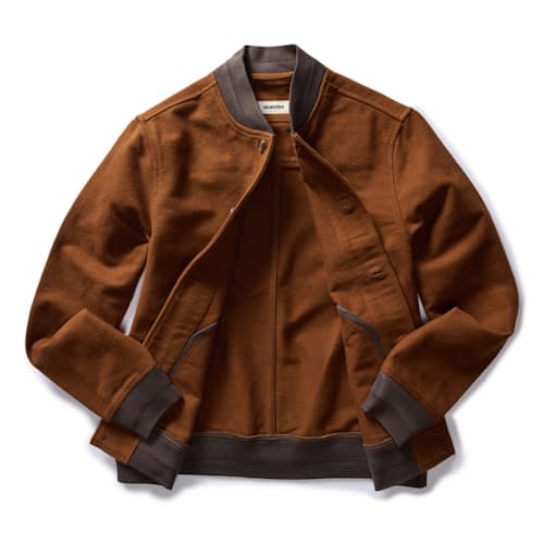 laydown image of The Moleskin Bomber Jacket
