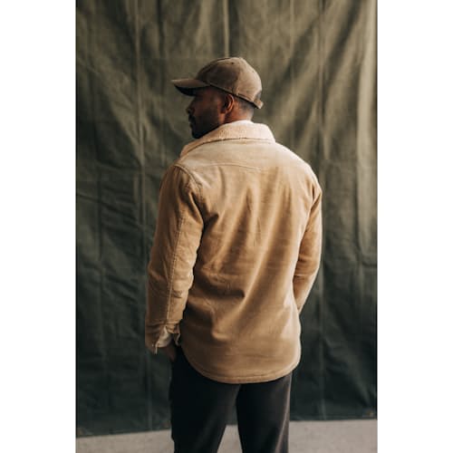 laydown image of The Western Corduroy Sherpa Lined Shirt Jacket