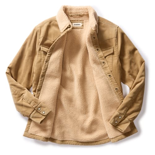 laydown image of The Western Corduroy Sherpa Lined Shirt Jacket