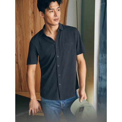 lifestyle image of Sunwashed Knit Short Sleeve Shirt