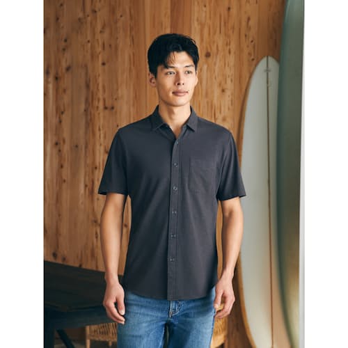 lifestyle image of Sunwashed Knit Short Sleeve Shirt