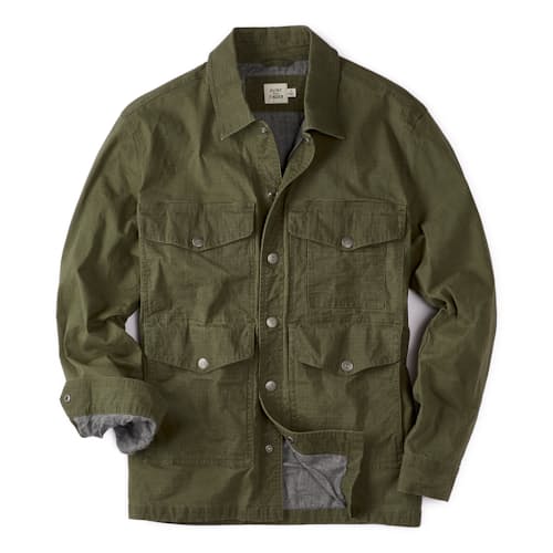 laydown image of Stretch Ripstop Waxed Field Jacket
