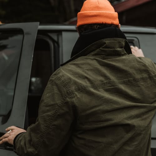 lifestyle image of Stretch Ripstop Waxed Field Jacket