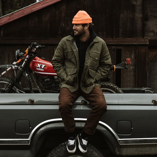 lifestyle image of Stretch Ripstop Waxed Field Jacket