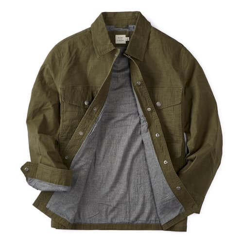 laydown image of Stretch Ripstop Waxed Field Jacket