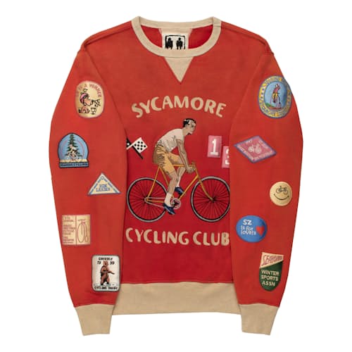laydown image of Sycamore Cycling Crew Sweater
