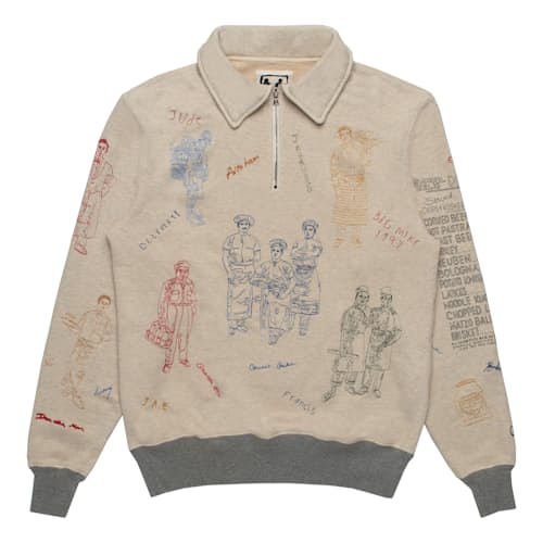 laydown image of Deli Quarter Zip Sweater
