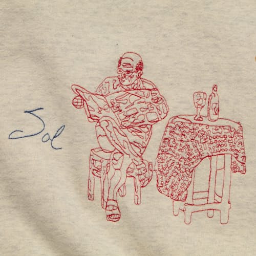 lifestyle image of Deli Quarter Zip Sweater