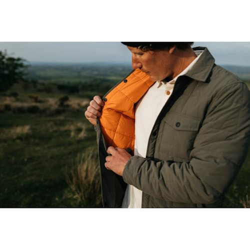 laydown image of Lapwing Quilted Insulated Shirt Jacket
